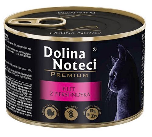 Bezzbożowa karma dla kotów Dolina Noteci - 60% Filet z piersi indyka 185g na Arena.pl