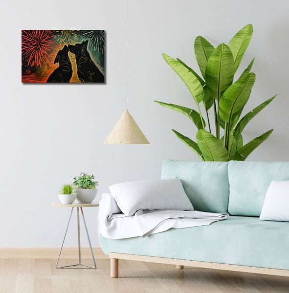 Obraz 50x30cm Psi Uścisk zdjęcie 2