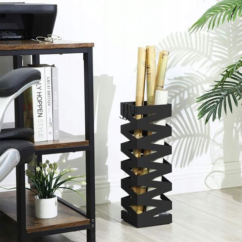 Stojak na parasole METALOWY z ociekaczem abażur czarny +4 HACZYKI na Arena.pl