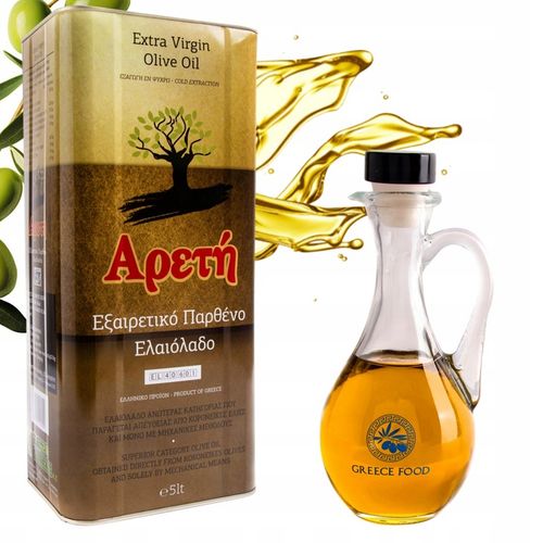 Oliwa z oliwek z Grecji Areti PLATINUM extra virgin Kalamata 5L +buteleczka na Arena.pl