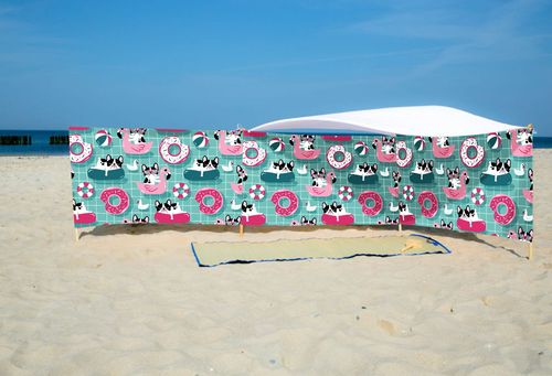 PARAWAN PLAŻOWY Buldożki w wodzie z indywidualnym  napisem 5 PANELI 12.5 na Arena.pl