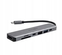 Hub USB Reinston EHUB05 7w1 HDMI / microSD / SD / 2x USB / 2x USB-C