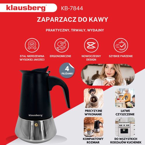kawiarka zaparzacz do kawy 200ml klausberg kb-7844 indukcja na Arena.pl