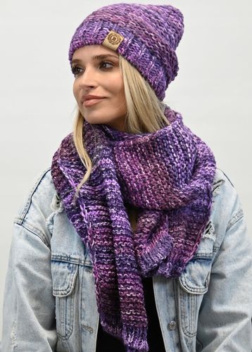 Gruby Modny Kobiecy Zestaw Zimowy Melanżowy Wz2 na Arena.pl