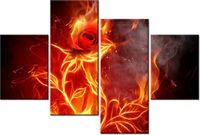 140CM 70 OBRAZ OGNISTA RÓŻA ŚCIENNY