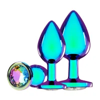 ouch! venice collection zestaw 3 metalowych plugow anatomicznych iridescent