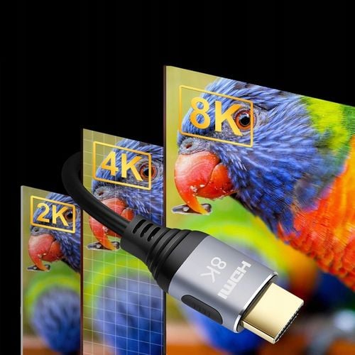 KABEL PRZYŁĄCZE PRZEWÓD HDMI 3M PRZEWÓD V2.1 8K 4K / PREMIUM ZŁOTE na Arena.pl