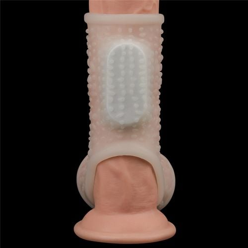 vibrating drip knights ring with scrotum sleeve (white) na Arena.pl