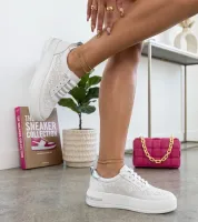 Białe Sneakersy Ze Skóry Naturalnej Cambell 37