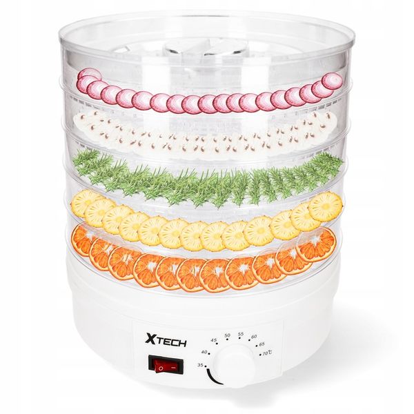 SUSZARKA SPOŻYWCZA DO GRZYBÓW OWOCÓW WARZYW ZIÓŁ ŻYWNOŚCI 600W 5 POZIOMÓW zdjęcie 5