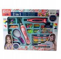 ZAPLATARKA DO WŁOSÓW WARKOCZYKI KORALIKI DO WŁOSÓW ZESTAW FRYZJERSKI