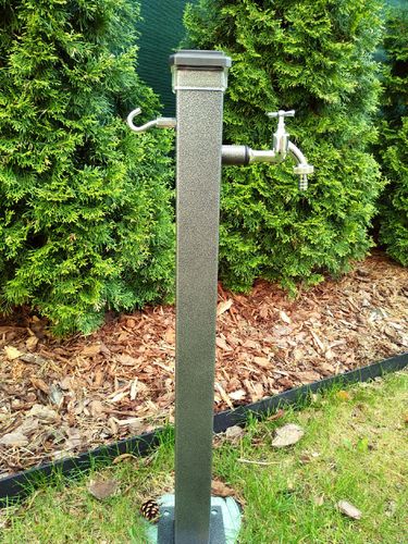 Kran słupek ogrodowy wolnostojący Led YaPko Antyczne Srebro Wąż 3/4" na Arena.pl