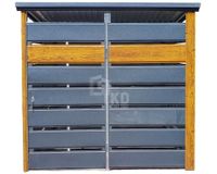 Wiata Śmietnikowa 1,2x1m drzwi Antracyt drewnopodobny Dach spad TKD235