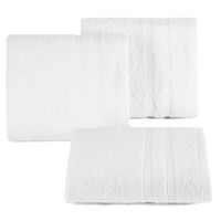 Ręcznik kąpielowy bawełniany frotte z ozdobną bordiurą MILO 70X140 biały