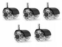 Kółka do fotela kauczuk guma łożyskowane 50/10 mm przeźroczyste 5 szt.