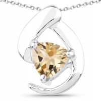 PIĘKNY SREBRNY WISIOREK Z NATURALNYM CYTRYNEM