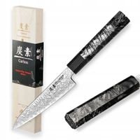 NÓŻ KUCHENNY UNIWERSALNY ZE STALI DAMASCEŃSKIEJ DELLINGER CARBON FIBER VG10