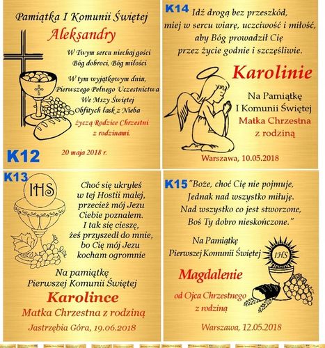 Łańcuszek Złoty Medalik Chrzest Komunia Grawer na Arena.pl