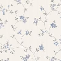 TAPETA W NIEBIESKIE DROBNE KWIATKI STYL ANGIELSKI