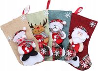 Skarpeta Świąteczna Na Prezent Ozdobna Na Kominek Okno Dekoracyjna 4szt