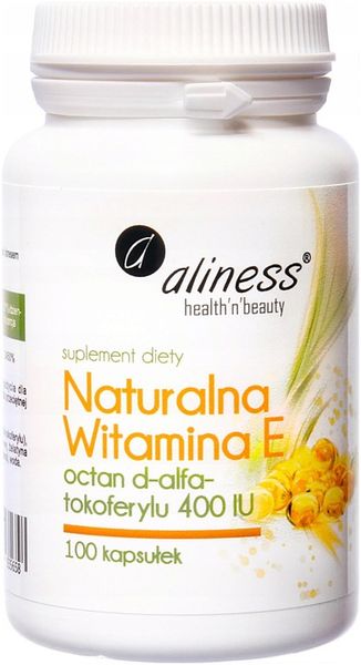 ALINESS Witamina E 400iu 100ka NATURALNA Tokoferyl zdjęcie 1