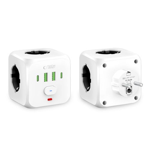 TECH-PROTECT PCL3X4 POWER SOCKET 2 USB & 2 TYPE-C & 3 SOCKET WHITE na Arena.pl
