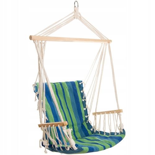 DUŻY FOTEL WISZĄCY HAMAK BRAZYLIJSKI HUŚTAWKA DO DOMU OGRODU + PODŁOKIETNIK na Arena.pl