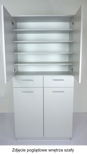 Szafka na buty ubrania ELZA SM Biała / Dąb sonoma - szafa z pólkami na Arena.pl