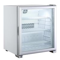 witryna zamrażarka szklane drzwiczki 3 półki do -18c led 90l