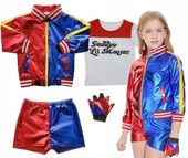 STRÓJ PRZEBRANIE HARLEY QUINN JOKER NA BAL KARNAWAŁ 134/140 XL