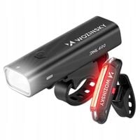 LAMPKA ROWEROWA MOCNA OŚWIETLENIE ROWEROWE PRZÓD I TYŁ ZESTAW LED