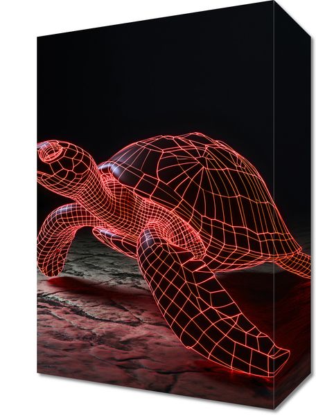 Obraz 20x30cm Neonowy Żółw zdjęcie 1