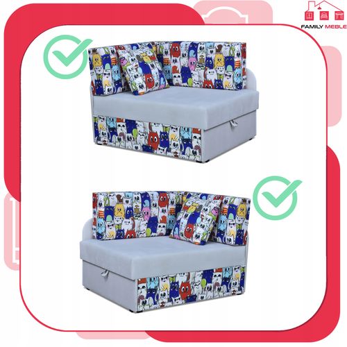 Narożnik dziecięcy Bambino rozkładany pojemnik łóżko dzieci materac kubuś na Arena.pl