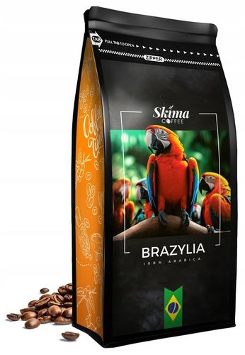 Kawa ziarnista 1kg BRAZYLIA 100% ARABICA Świeżo Palona do ekspresu + GRATIS na Arena.pl