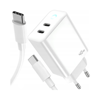SZYBKA ŁADOWARKA SIECIOWA DO TELEFONU USB TYP C 40W USB-C QC + KABEL USB-C