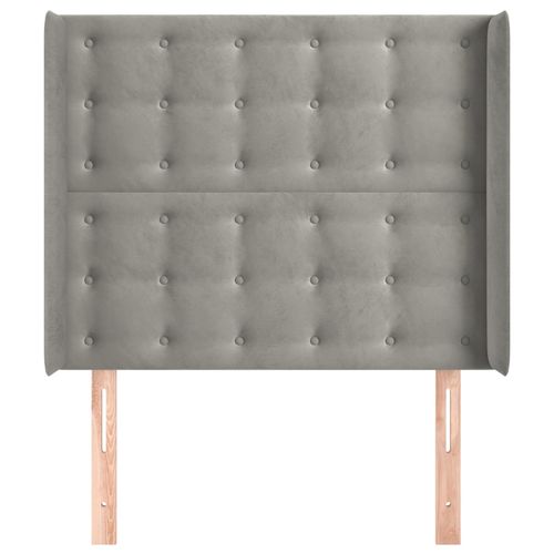 Zagłówek uszak, jasnoszary, 103x16x118/128 cm, aksamit na Arena.pl