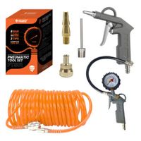 ZESTAW NARZĘDZI PNEUMATYCZNYCH DO KOMPRESORA SPRĘŻARKI WĄŻ AKCESORIA 6 EL.