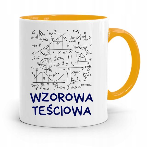 Kubek Żółty Teściowej Mamy Wzorowa Teściowa Z Nadrukiem Ze Zdjęciem zdjęcie 1