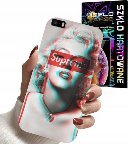 ETUI DO IPHONE SE 2020 - Monroe MODNE KOBIECE WZORY + SZKŁO na Arena.pl