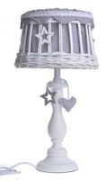 Lampa biała wiklinowy abażur z gwiazdkami duża