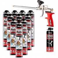 ZESTAW SZARA PIANKA NISKOPRĘŻNA Pistoletowa MONTAŻOWA + PISTOLET + CZYŚCIK