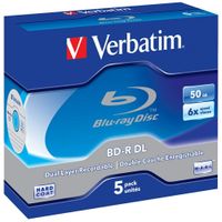 płyty blu-ray verbatim 50gb 6x bd-r dl   5szt szary 43748