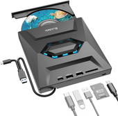 SUIDEK Zewnętrzny Napęd CD DVD USB C USB 3.0 SD Nagrywarka Czytnik Kart SD