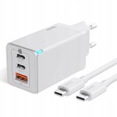 BASEUS SZYBKA ŁADOWARKA SIECIOWA USB 2x USB C ZASILACZ DO LAPTOPA GaN 65W
