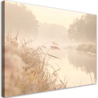 Obraz do salonu sypialni biura hotelu spa, Rzeka las we mgle