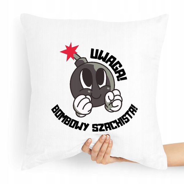 Poduszka Dla Szachisty Uwaga Bombowy Szachista Z Nadrukiem Ze Zdjęciem zdjęcie 1