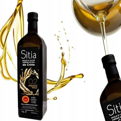 Oliwa z Oliwek Extra Virgin 1L Premium Sitia 0,2% Data Ważności 05/2027 na Arena.pl