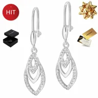 SREBRNE KOLCZYKI DLA KOBIETY WISZĄCE CYRKONIE 925 ZAPIĘCIE ANGIELSKIE