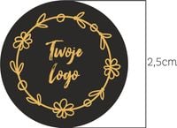 Naklejki LOGO ETYKIETY REKLAMOWE twój nadruk grafika tekst 2,5 cm 1750 szt