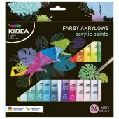 Farby akrylowe 24 kolory 6ml w tubce Derform Kidea Wb
